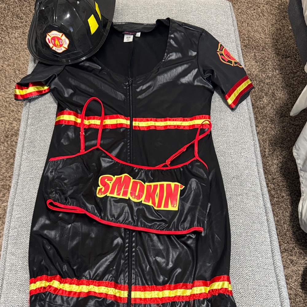Dreamgirl Smokin' Firefighter Costume - Black and Red